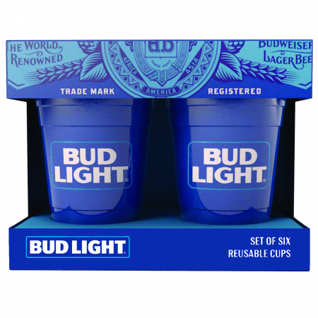 Bud Light 6-Pack Reusable Plastic Cups - WearYourBeer